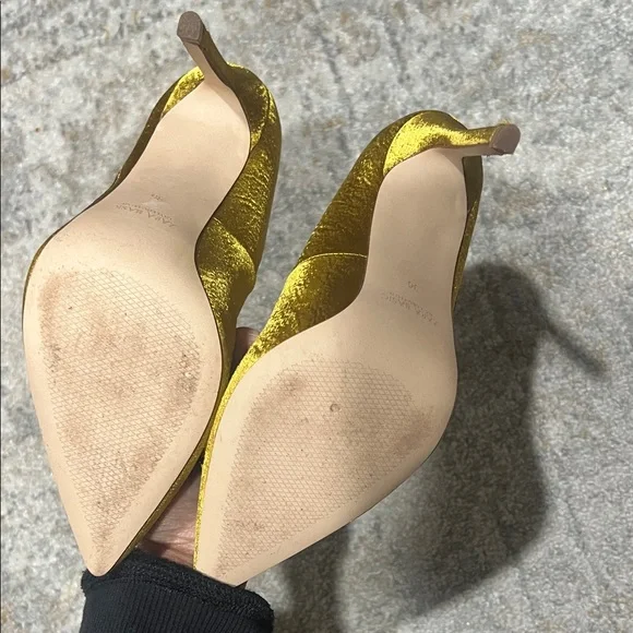 Zara Gold Embroidered Heels - Picture 3 of 4